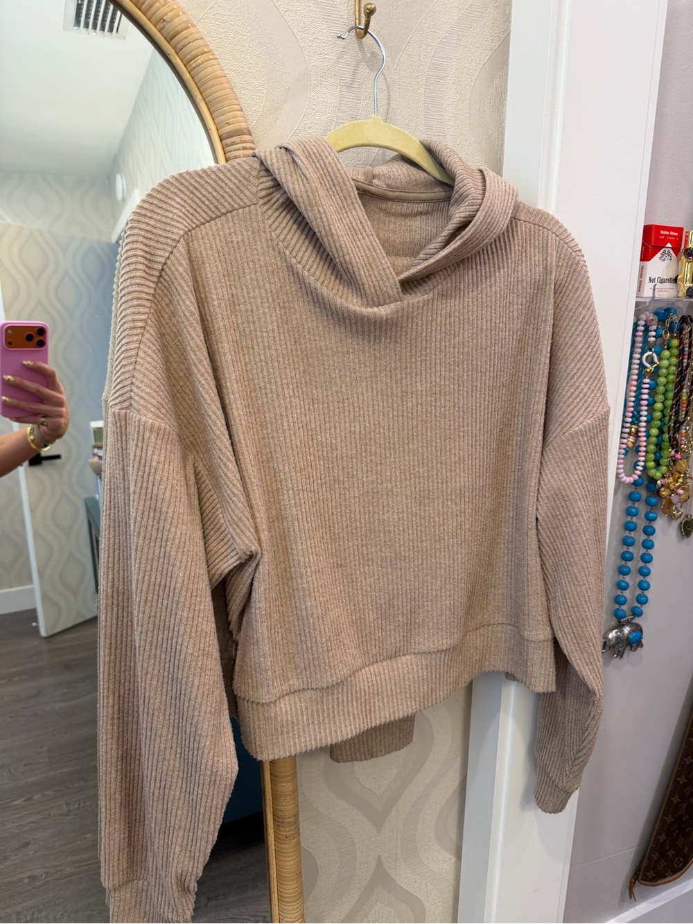 ALO Tan Muse Hoodie and sweatpants Set